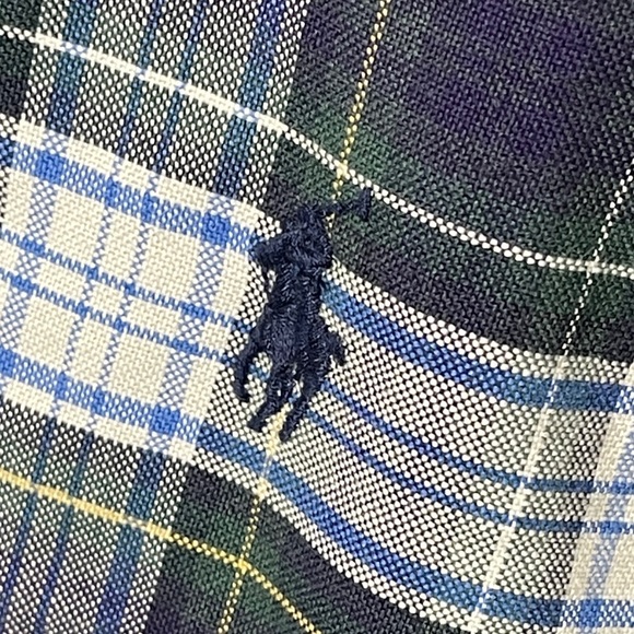 Polo Ralph Lauren Classic Fit Long Sleeve Button Front Shirt 2XB Navy Green - Picture 5 of 6